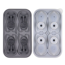 French Bulldog Ice- Mold, 4 Hole Fun Shapes Frenchie Bull Dog Ice- Tray for Whiskey,Cocktail,Bourbon