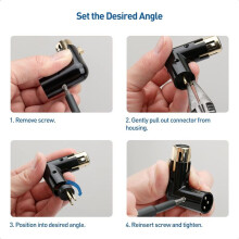 10PCS Audio Adapter Plug Adjustable Male to Female Right Angle XLR Adapter 3Pin Black (XLR 90 Degree Adapter)