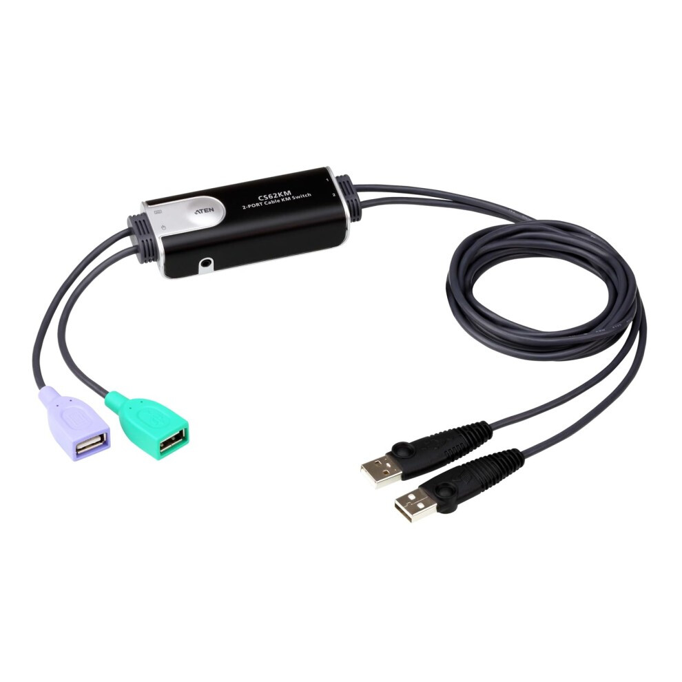 Photos - Switch ATEN CS62KM 2-Port Boundless KM  Black CS62KM-AT 