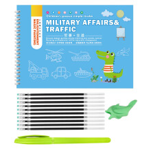 Quaderno di esercizi Herrnalise Magic, riutilizzabile con ricariche per penna a inchiostro auto-sbiadente e clip, compatibile con l'apprendimento