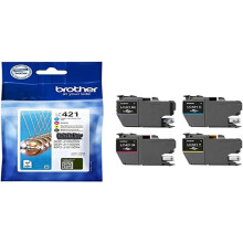 Brother LC421 Value Pack - 4 Pack - Black, Yellow, Cyan, Magenta - Original - Ink Cartridge