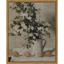 Decoración de pared vintage para cocina, pintura de flores y limones, láminas botánicas sobre lienzo, decoración de baño estilo rústico, 8"x10"
