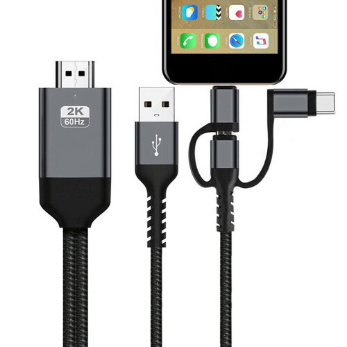 Duixinghas2m Micro-USB-auf-Typ-C-auf-HDMI-Kabel, rot und grau 1