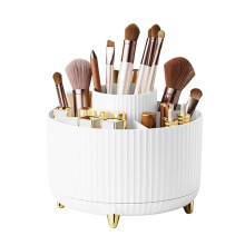 Organisateur de maquillage rotatif à 360 - Rangement cosmétique élégant à 5 compartiments, support pour soins de la peau, grande capacité