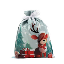 Yonrjhukm Weihnachtsgeschenkbeutel mit Kordelzug, Weihnachtssüßigkeiten-Geschenktüten, Weihnachtstüten mit Kordelzug, Weihnachtsgeschenktüten