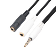 Geeignet für Android, vergoldetes 3,5-mm-Kopfhörer-/Mikrofon-Audio-Adapterkabel (1 auf 2 Klinkenstecker)