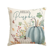 Sm: )e Hola Calabaza Hojas de Arce Funda de Almohada Otoño 18x18Inch Azul