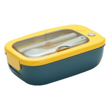 Boîte à lunch compartimentée, compatible micro-ondes, avec séparateurs et couverts, portable, idéale pour les étudiants et les travailleurs.