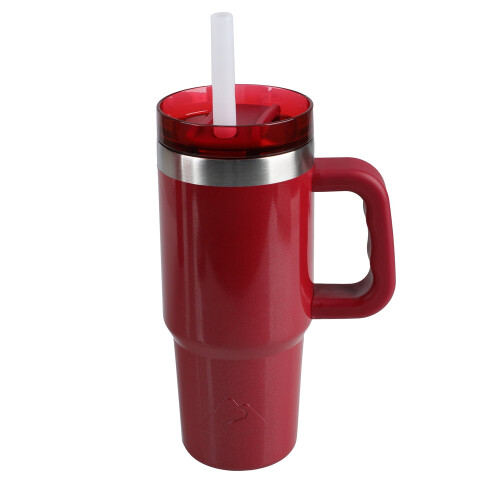 Ozark Trail Isolierbecher (530 ml) mit Strohhalmdeckel, Rot 1
