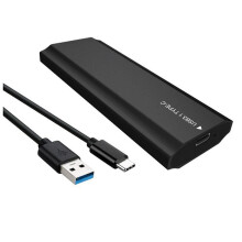 M2SSD-behuizing met dubbel protocol NVMe SATA Solid State Drive (2-in-1) USB C3.1 Gen2 10 Gbps naar PCIe M.2SSD-box, zwart