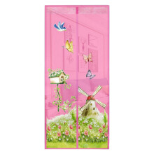 Cortina mosquitera magnética antimosquitos con diseño de mariposa y molino de viento para puertas, ideal para el verano.