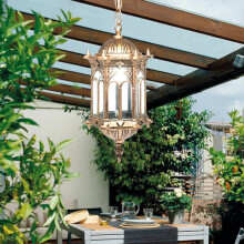 FETCOI, Waterdichte hanglamp voor buiten, bronskleurige buitenwandlamp, hanglamp, decoratie
