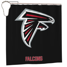 Cortina de ducha impermeable de secado rápido Atlanta de 72x72 pulgadas con ganchos, diseño de fútbol americano para baño (plancha)