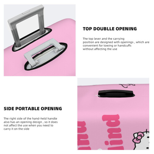Capa protetora elástica e lavável para malas de viagem Hello Kitty, compatível com a maioria das malas rígidas de 25 a 28 polegadas, com zíper 1