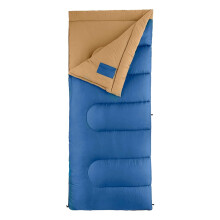 Sac de dormit ușor pentru vreme rece, 20F/30F, compatibil cu camping și drumeții, include sac de protecție, albastru și maro, lavabil la