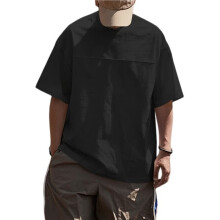 Men'S Fashion Oversized Tshirts Workout Short Sleeve T-Shirt Light-Weight Crewneck Tee Tops Black L