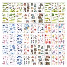Kit de adesivos para álbum de fotos DIY com papel washi, para scrapbooking, decoração de laptop, garrafa, caderno e calendário.