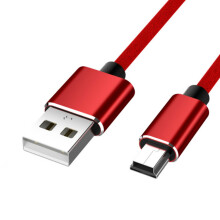 USB2.0 Typ A till Mini B-kabel Flätad laddningssladd Premium USB2.0 till Mini USB-kabel 1M/39 tums längd