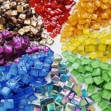 450 peças de mosaico de alta durabilidade e cores vibrantes, mini mosaicos de vidro feitos à mão para artesanato, confecção de joias e presentes