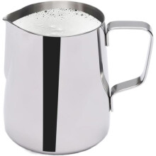 Pichet à lait en acier inoxydable pour expresso, mousseur à lait pour machines à expresso, cappuccino, latte art, argenté, 350 ml