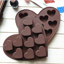 Moule en silicone en forme de cœur à 10 cavités Capino pour la cuisson de chocolat, savon, fondant, pudding, gelée, bonbons, biscuits, glaçons,
