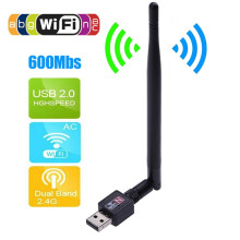 Adaptador USB WiFi Washranp para PC, adaptador de red inalámbrico portátil de plástico, tarjeta LAN con antena USB 2.0/1.1