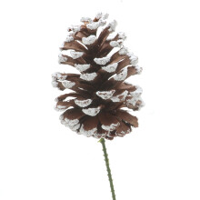 Weihnachtliche Tannenzapfen-Deko-Elemente mit Blumenmuster, Schneeflockenform, 10 cm