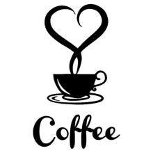 Teetassen-Aufkleber, Wandtattoo-Design, Kaffee-Ankunft, schöne Kaffee-Heimdekoration