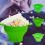 Popcorn-Mikrowellen-Popcorn-Eimer aus Silikon, faltbar, mit Deckel, grün 8