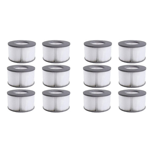 12 PCS Replacement Filter Cartridges for MSpa Filters for  MSpa Models From 2020 for Inflatable Pools