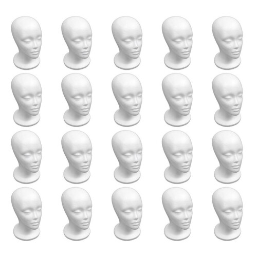 20X Female Foam Mannequin  Model Hat Wig Display Stand Rack White