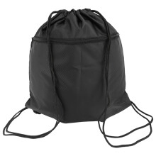 Mochila com CordãO para GináStica Esportiva para Mulheres Homens CriançAs Tamanho com ZíPer Garrafa Bolsos de Malha Preta
