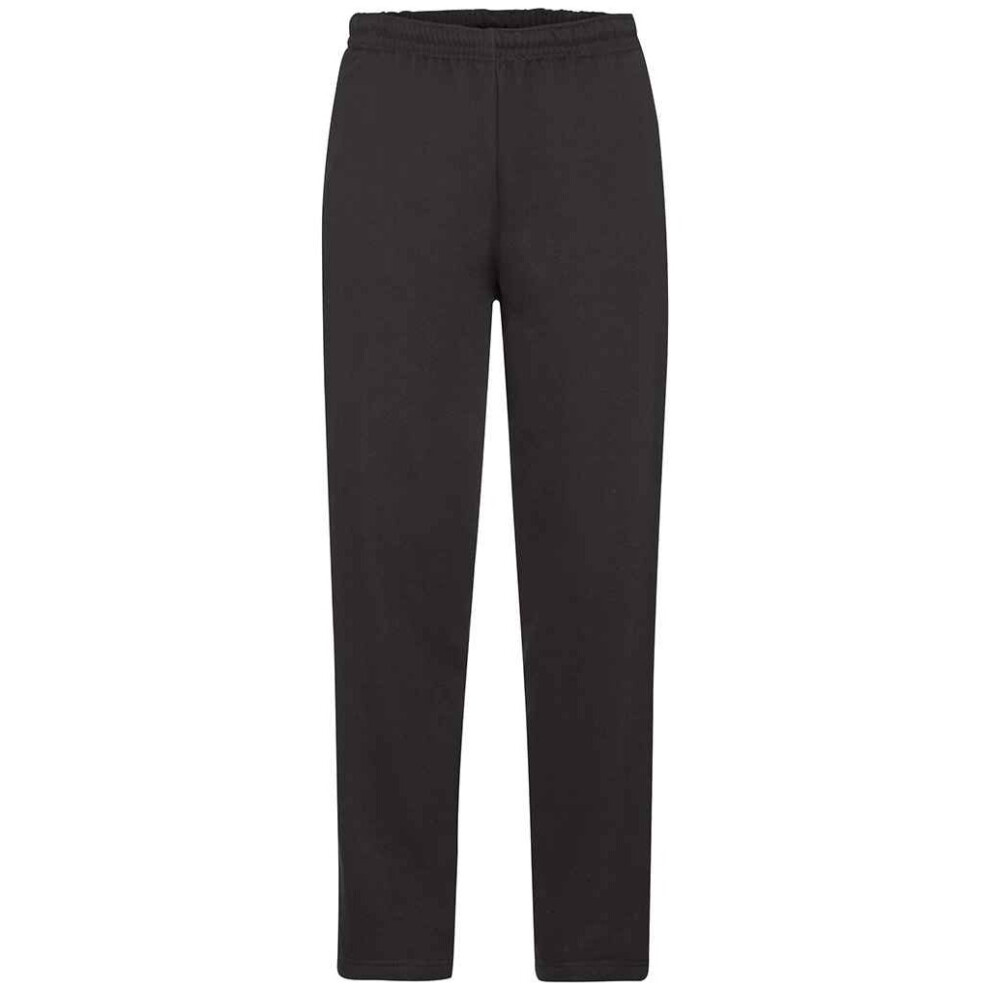 Fruit Of The Loom (S, Black) Mens Open Hem Jogging Bottoms