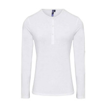 (16 UK, White) Premier Womens/Ladies Long John Plain Roll Sleeve T-Shirt
