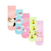 (9 UK Child-12 UK Child, Multicoloured) Squishmallows Girls Characters Calf-Length Socks (Pack of 5)