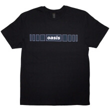(S, Black) Oasis Unisex Adult Horizontal Bars Logo T-Shirt