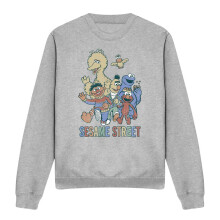 (M, Athletic Heather) Sesame Street Unisex Adult Group Sweatshirt