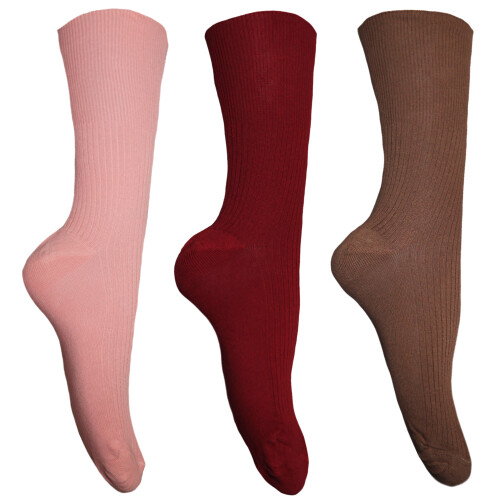 (UK 4-7, Black/Navy/Grey) Healthy Centres Womens/Ladies Easy-slide 100% Cotton Socks (3 Pairs)