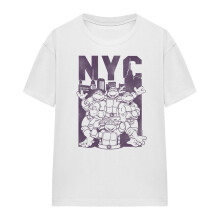 (S, White) Teenage Mutant Ninja Turtles Womens/Ladies NYC Turtles T-Shirt