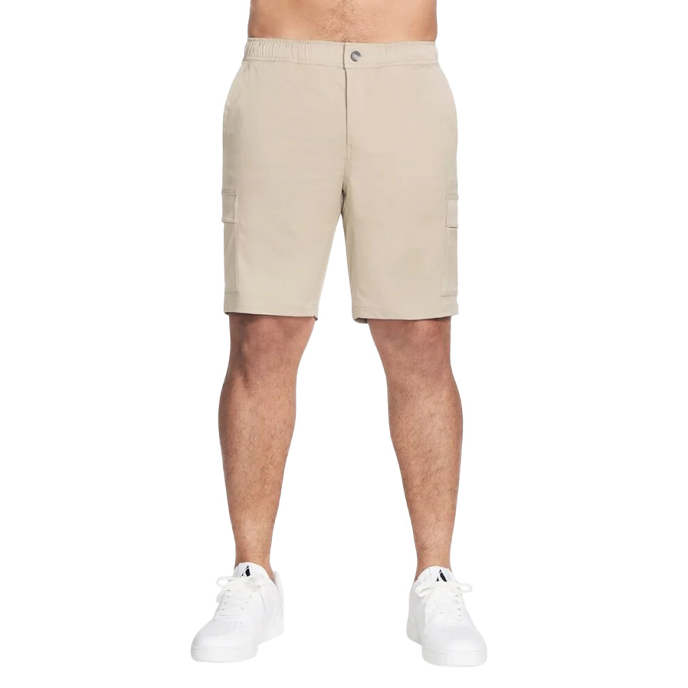 Skechers (L, Natural/Silver) Mens Downtown Cargo Shorts