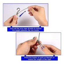 Tenddero para Ropa con 3 Cordones Ajustables de Acero Inoxidable con Ganchos, LíNea para Colgar para Macetero con Marco de Fotos (Gancho Doble)