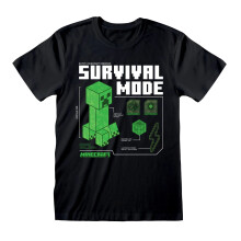 (S, Black) Minecraft Unisex Adult Survival Mode Creeper T-Shirt