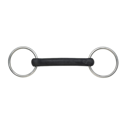 (5in, Black/Silver) Shires Hard Rubber Horse Snaffle Bit