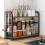 Spice Rack Kitchen Storage Stand Multi-Layer Seasoning Organizer Condiment Organizer Kitchen Shelf Black 7