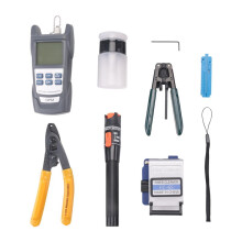 SAIVXIAN FTTH Fiber Optic Tool Kit with -70-+10dBm Optical Power Meter 10MW Visual Fault Locator Cutter