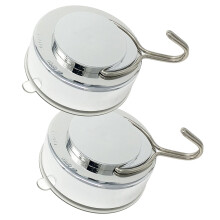 Suction Hook 2 Pack Vacuum Stainless Steel Suction Cup Hooks,Triple Hooks Wall Hook,Bath Towel Hook,Heavy Duty Holds To 18LB Suction Cup Wall