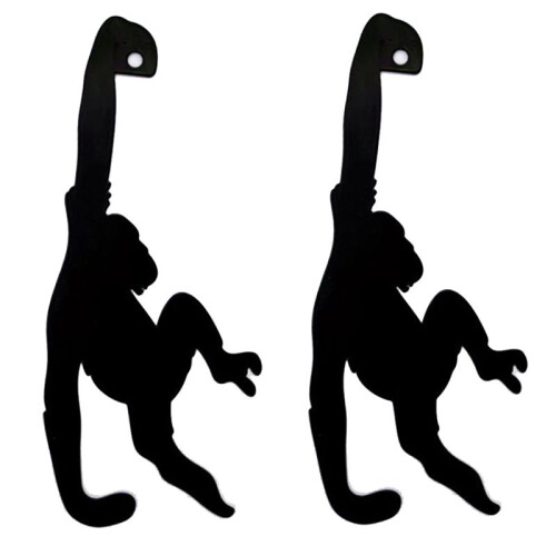 Kitchen Wall Door Metal Hook Key Hanger Cat Tail Monkey Shaped Decor Holder Clothes Storage Rack Seamless Hook Tool