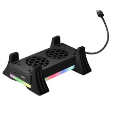 Game Console Holder Cooling Fan 3Gear Adjustment Game Console Holder Cooling System with Color Light for Series S A