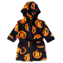 Manchester United Baby Hooded Fleece Dressing Gown Black 18-24 Months
