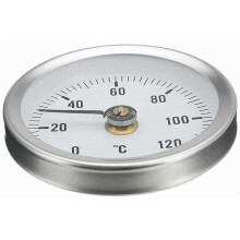 63mm Pipe Clip- Dial Thermometer Temperature Round Plate Gauge with Spring,Range 0-120, Aluminum Case, 15Pcs Set